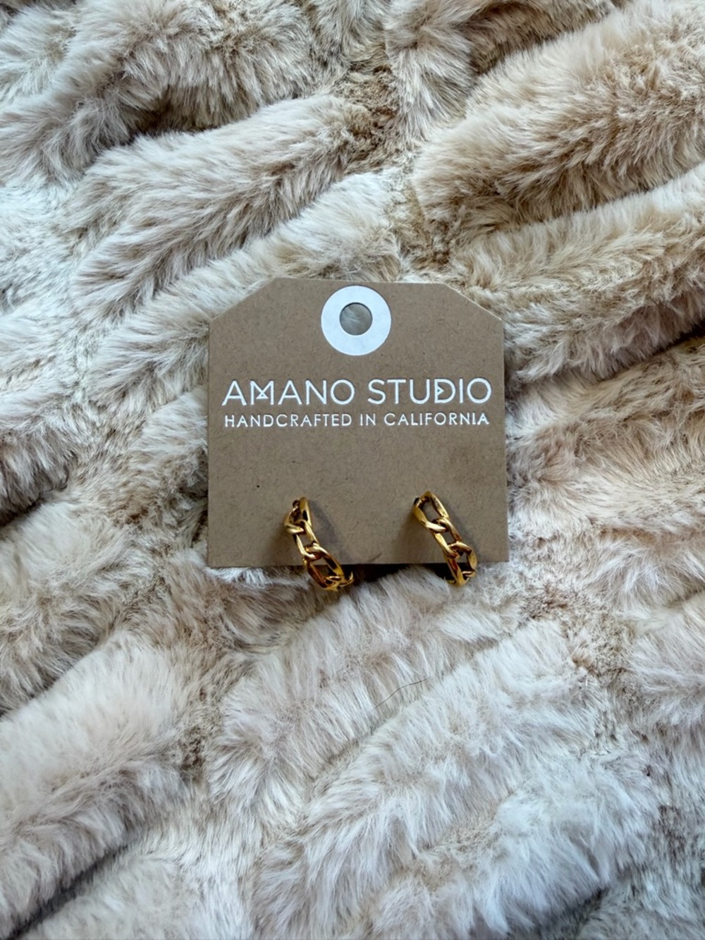 Amano Studio Gold Chain Link Hoop Earrings